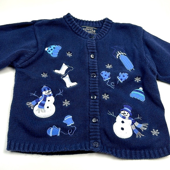 Sonoma Jean Co Snowman Cardigan Sweater - Picture 2 of 6